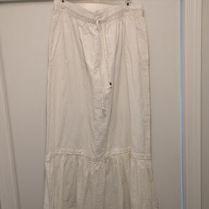 Merona White Tiered Trumpet Maxi Skirt